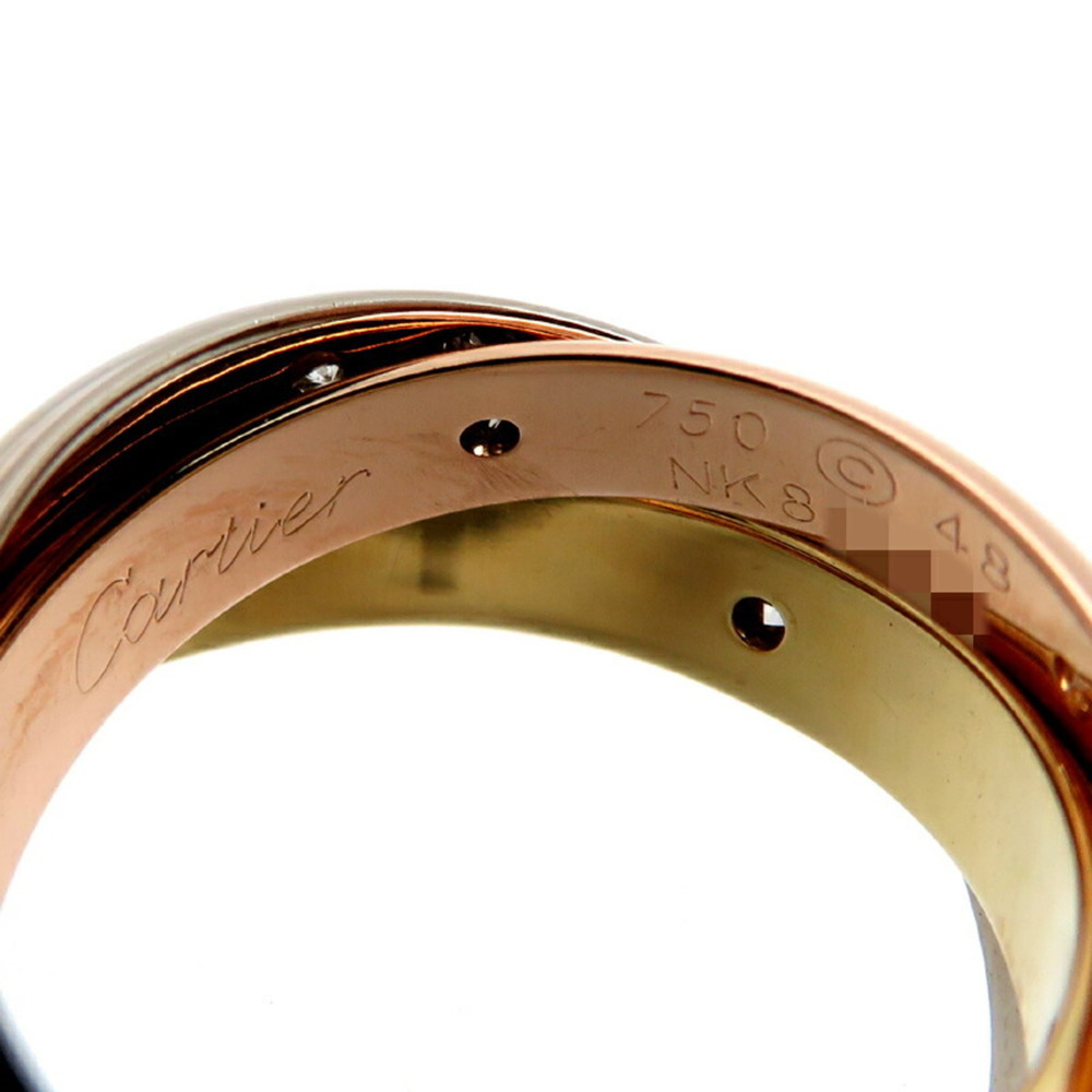 Cartier #48 Trinity Diamond Ladies Ring B40388 750 Yellow Gold Size 8 - Picture 5 of 10